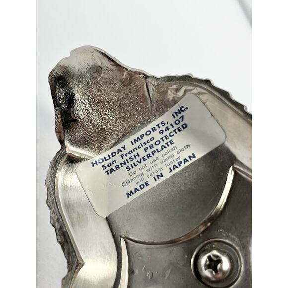 Vintage Silverplate Miniature 3-Shaker Salt & Pepper Cruet, Apple Condiment Dish - Picture 8 of 13